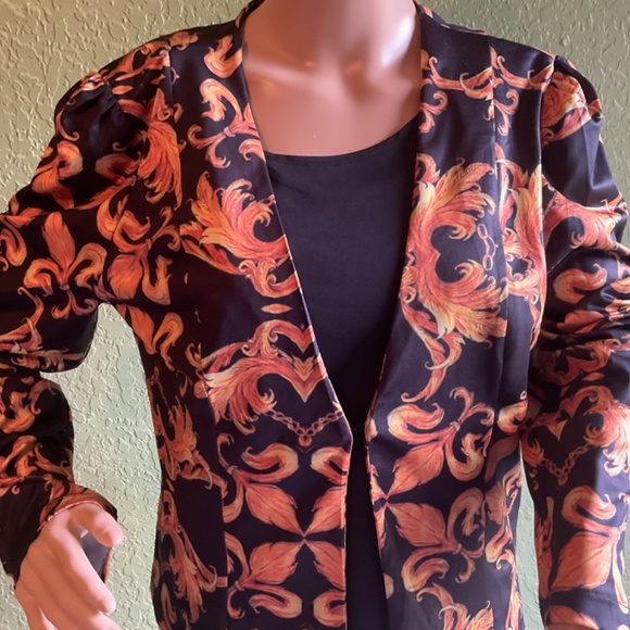 CIEN Open Front Lightweight Blazer Gold Black Sz Large NEW with Tag - Picture 2 of 9